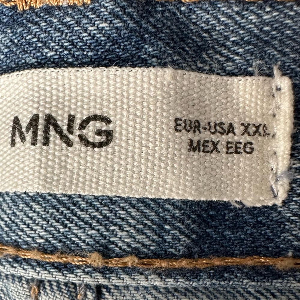 MNG Mango Denim Maxi Skirt Front Slit Raw Hem Blue Size XXL - Picture 6 of 8